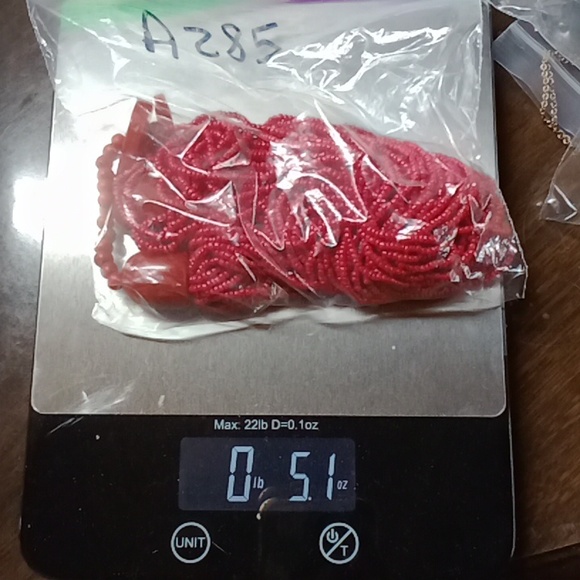 40 Strand Red Sead Beads Choker #A285 - Picture 10 of 10